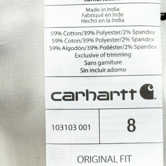 NWT Carhartt Women's Regular Fit Black Canvas Work Shorts Size 8 Inseam 10" - Picture 7 of 11